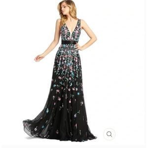 Mac Duggal | Dresses | Mac Duggal Pleated Charmeuse Strapless Tiered Maxi  Dress | Poshmark